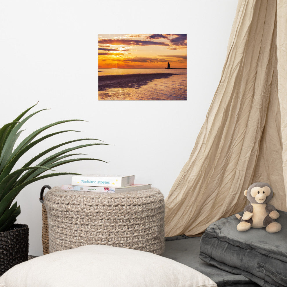 Cape Henlopen Sunset Landscape Photo, Unframed Coastal Wall Art Paper Prints, 12" X 16"