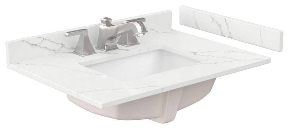 Marlena 30" Dark Blue Single Vanity, Quartz Top, 3-Hole, Nickel Trim