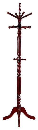 Old-Style Wooden Coat Rack With Spining Top, Brown