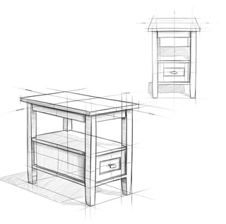 Warm Shaker Solid Wood 14" Rustic Narrow Side Table, Distressed Charcoal Brown