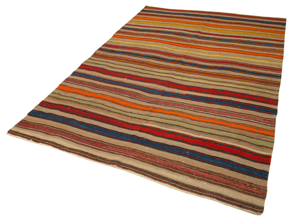 Rug N Carpet - Hand-knotted Turkish 5' 4'' x 8' 3'' Vintage Kilim Rug