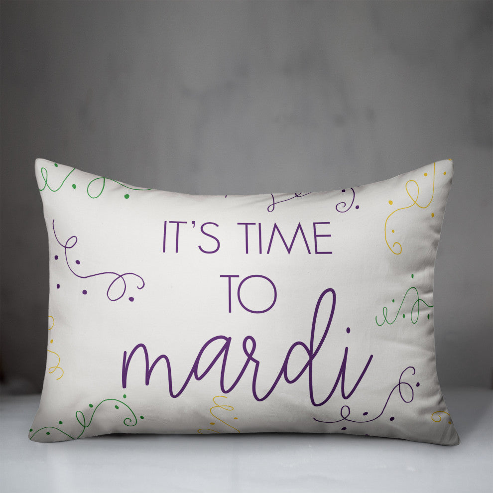 Time to Mardi 14x20 Spun Poly Pillow