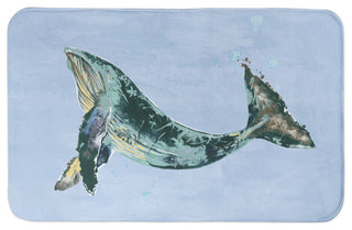 Teal Whale On Blue 21x34 Bath Mat