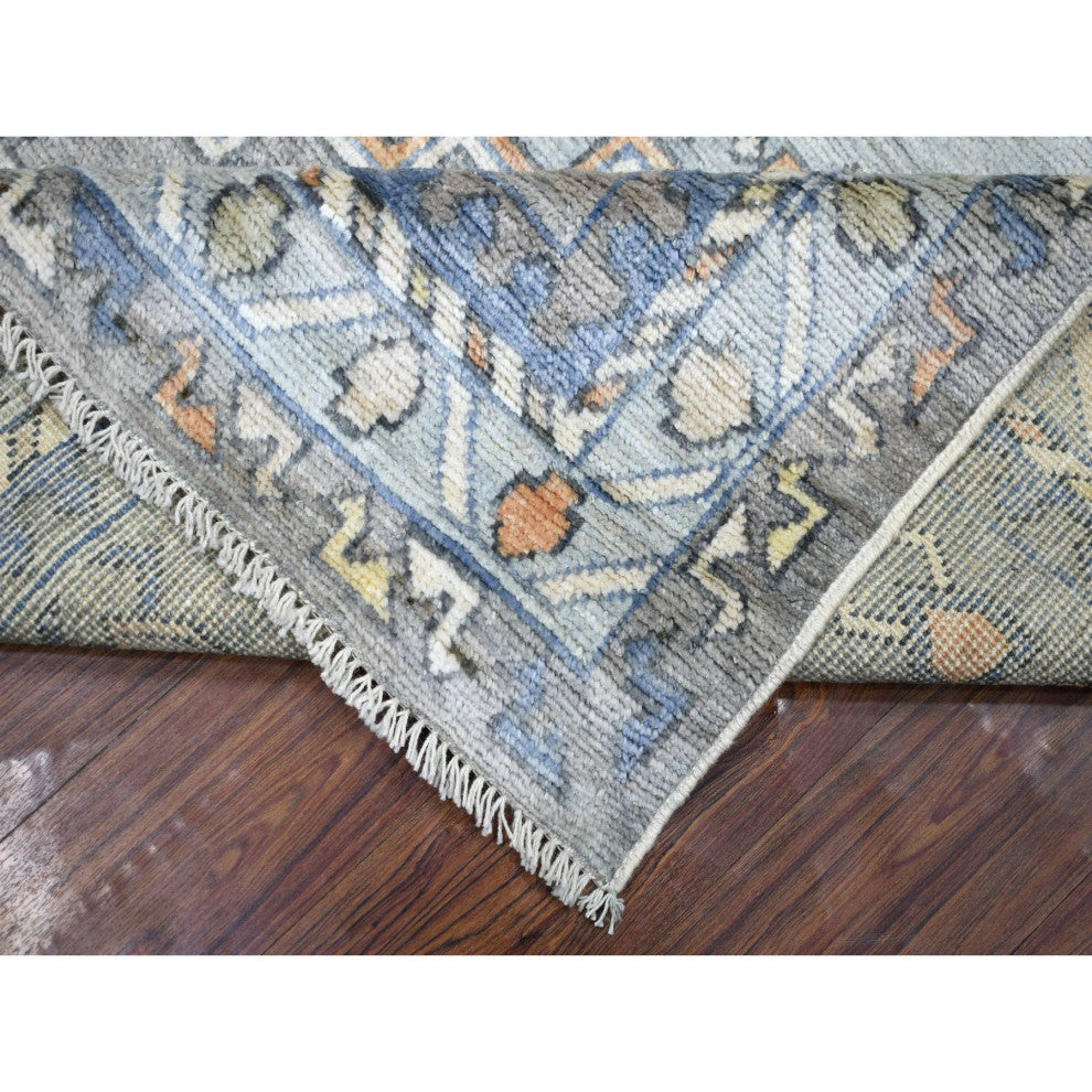 Light Gray, Anatolian Village Inspired Hand Knotted Oriental Rug, 8'0"x9'10"