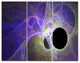 Blue Fractal Angel Wings, Abstract Wall Art Canvas, 36x28, 3 Panels