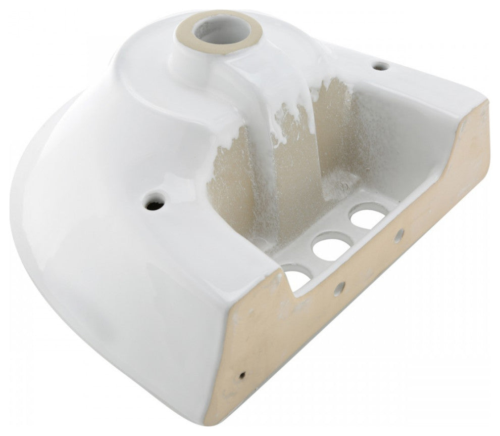 White Bathroom Sink Pedestal Sink Porcelain Set of 4