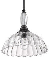 Golden Lighting 6952-M CLR Audra 12"W Pendant - Matte Black