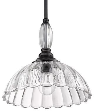Golden Lighting 6952-M CLR Audra 12"W Pendant - Matte Black