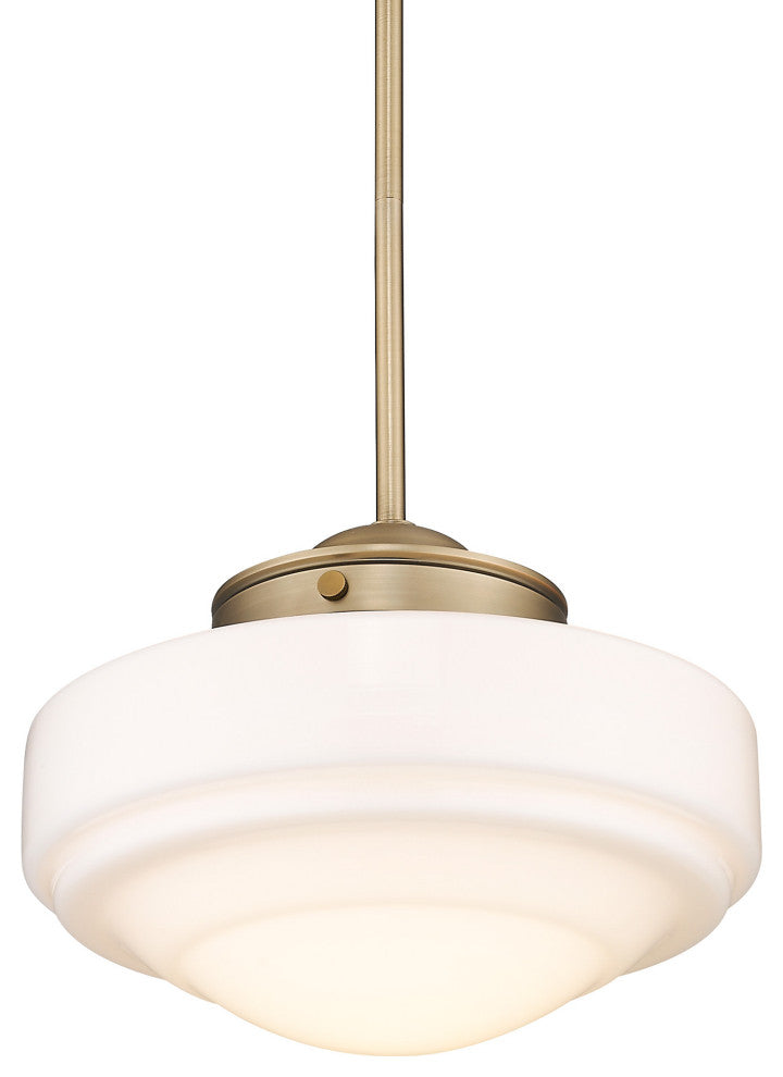 Golden Lighting 0508-M Ingalls 12"W Pendant - Modern Brass / Vintage Milk Glass
