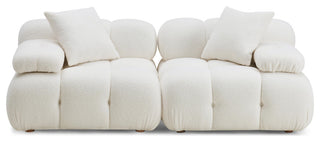 Calliope Cream Vegan Shearling Modular Loveseat Cream