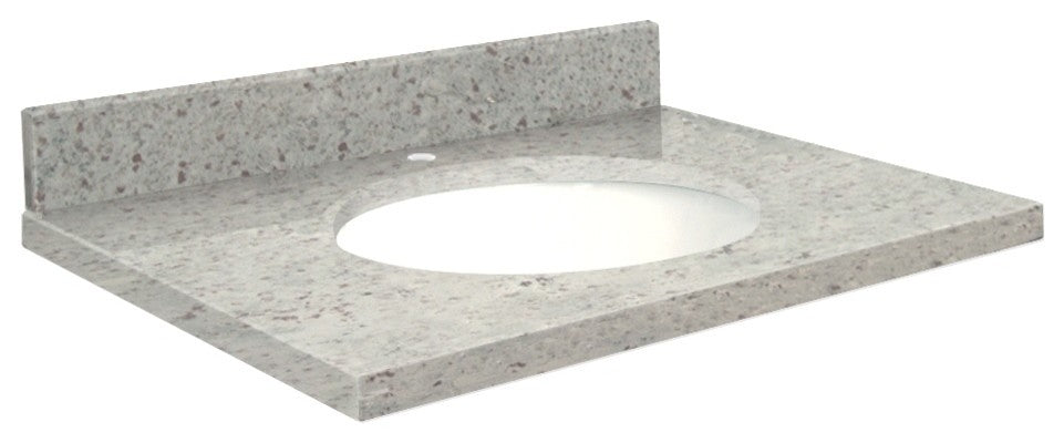 Granite 49"x22" Vanity Top, Single Faucet Hole, Giallo Parfait, White Bowl