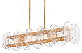 Fredrick Ramond Seraphina Medium Four Light Linear, Distressed Brass
