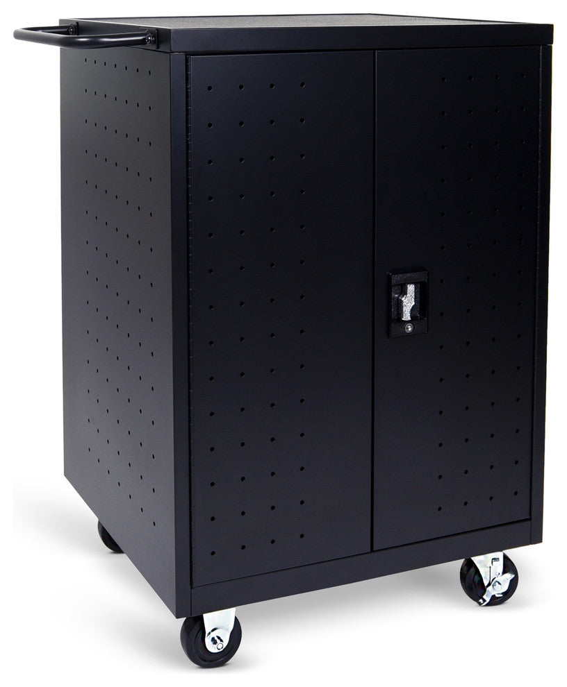 Luxor Black 24 Laptop Computer Charging Cart