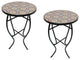 Mosaic Art Collection Accent Table, Floral, 2 Table Set