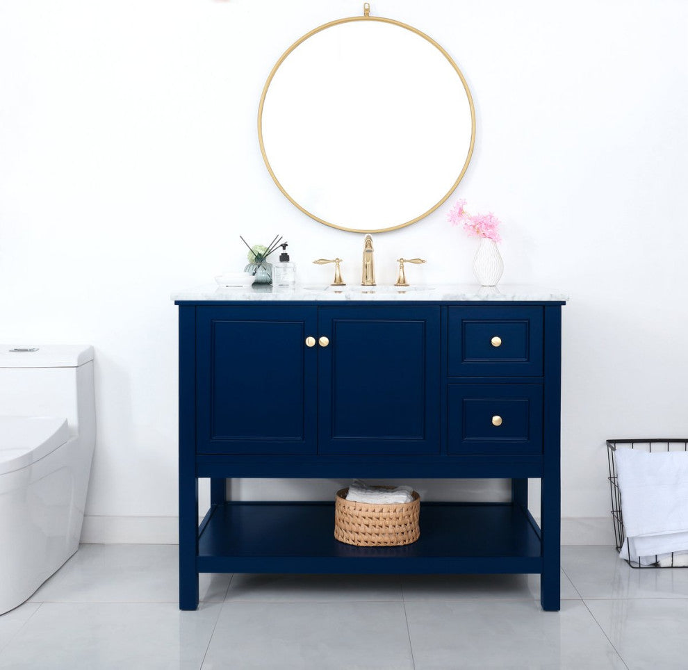 Matilda Single Bathroom Vanity, Blue, 42"