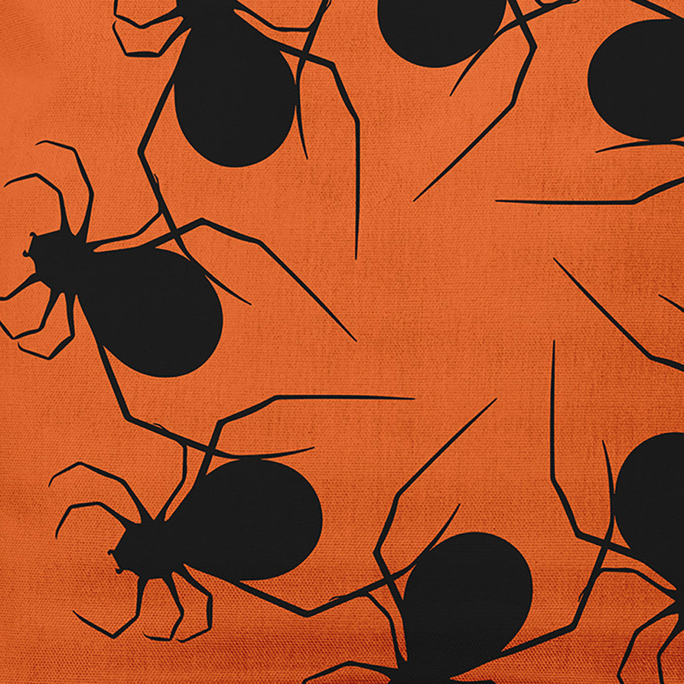 18"x18" Spider Wreath Decorative Throw Pillow, Dusty Orange