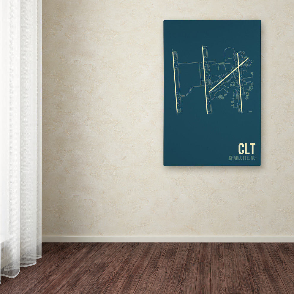 08 Left 'CLT Airport Layout' Canvas Art, 32 x 22