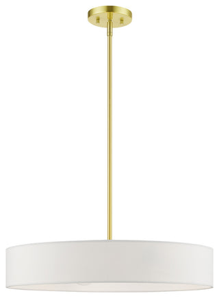 Venlo 4 Light Satin Brass With Shiny White Accents Medium Drum Pendant