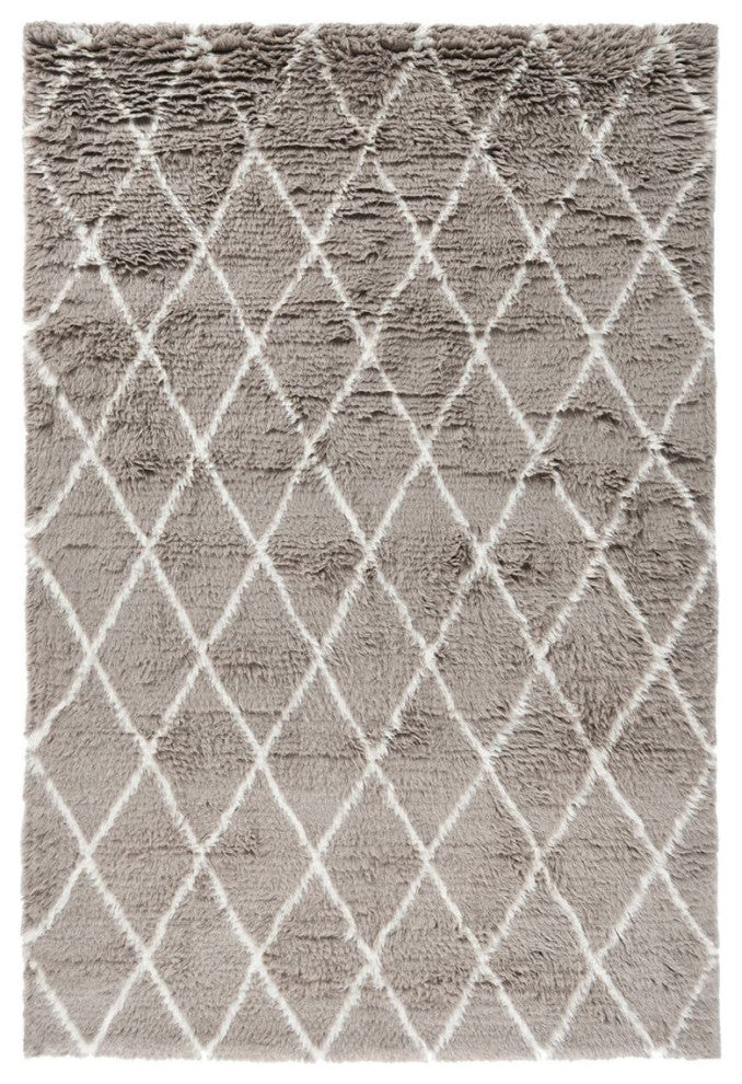 Classic Home Hawthorne Diamond Shag Gray/Ivory 8x10 Rug