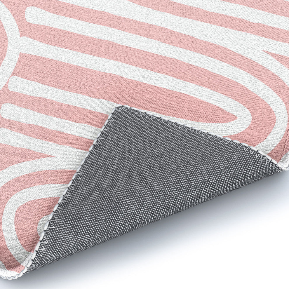 Mirimo White Bows on Pink Area Rug