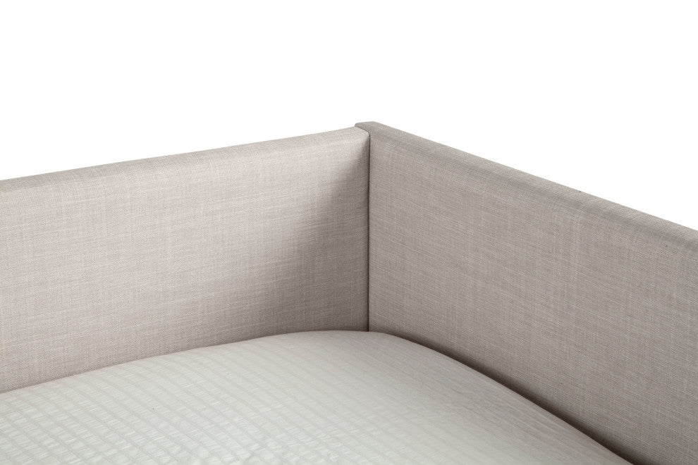 Britney Twin Day Bed, Light Grey Linen