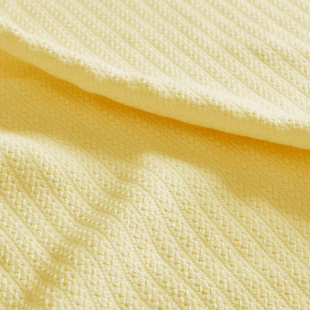 Madison Park Liquid Cotton Blanket, Yellow
