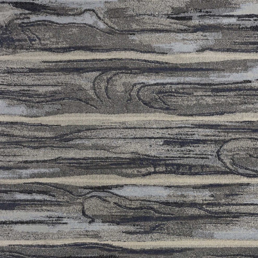 HomeRoots 8'x11' Grey Machine Woven Abstract Lines Indoor Area Rug