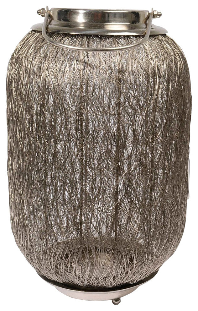27.25" Beach Day Contemporary Chic Wire Woven Candle Holder