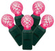 Vickerman 100-Light LED Wire G12 End Connecting 4"x34', Magenta, Green