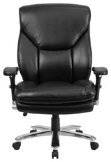 Pemberly Row Big and Tall Leather Swivel Office Chair in Black