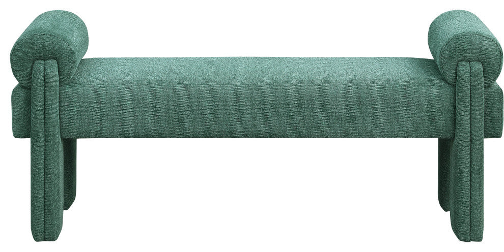 Stefano Upholstered Bench, Green