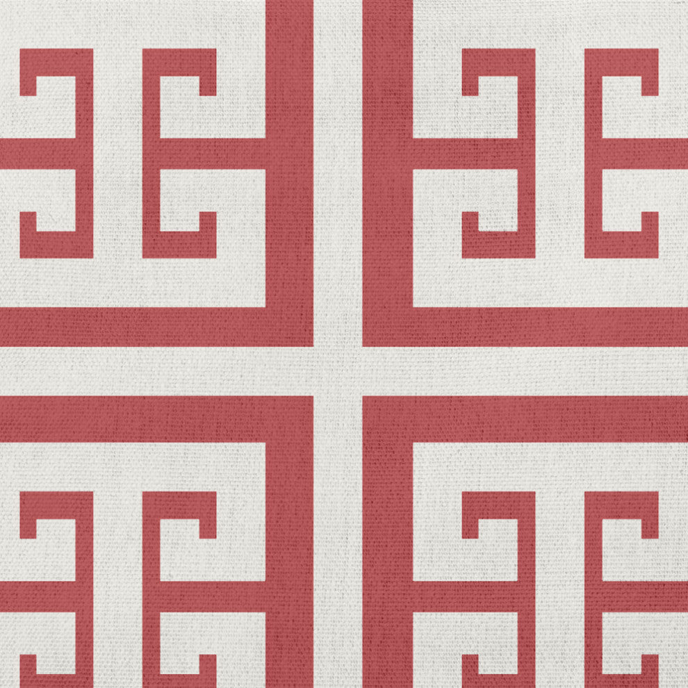 16x16" Greek Key Patterned Nautical Decorative Indoor Pillow, Ligonberry Red