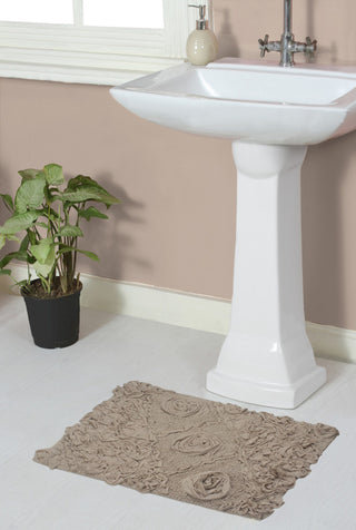 Modesto Bath Rug Bath Rug Set, Machine Wash, 17x24" Rectangle, Linen