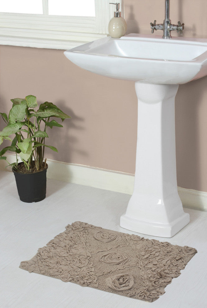 Modesto Bath Rug Bath Rug Set, Machine Wash, 17x24" Rectangle, Linen