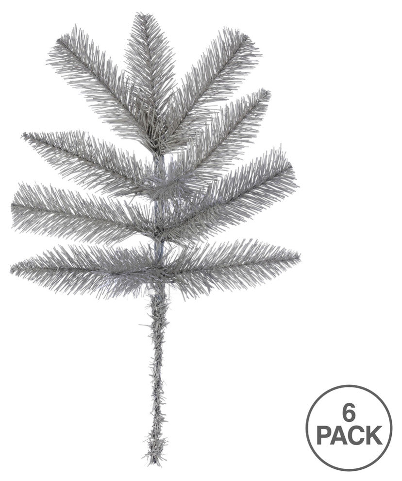 18" Platinum Fir Artificial Christmas Spray, 6 sprays per pack., 18"