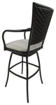 Outdoor Patio Extra Tall Spectator Swivel Bar Stool, Erin Natural Fun Brown, 35"