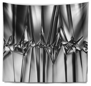 Black White Crystal Background Abstract Wall Tapestry, 92"x78"