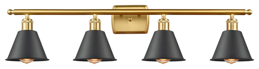 Innovations 516-4W-SG-M8-BK-LED 4-Light Bath Vanity Light, Satin Gold