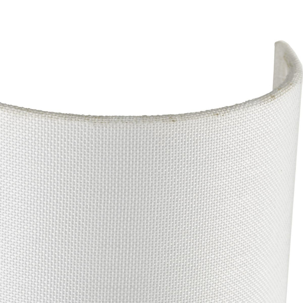 Silva Collection Two-Light Brushed Nickel White Linen Shade Wall Sconce, Brushed Bronze