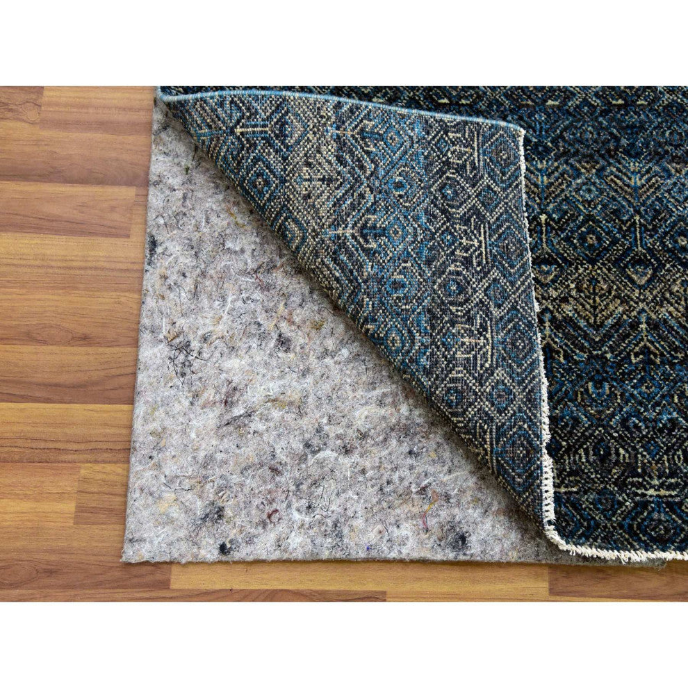 Yale Blue Kohinoor Herat Design 100% Wool Hand Knotted Runner Rug 2'5"x12'
