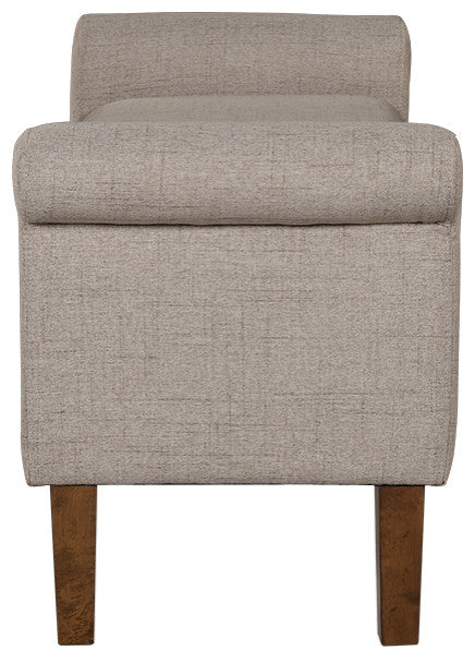 510 Design Aubrey Upholstered Storage Bench, Cream, Bench