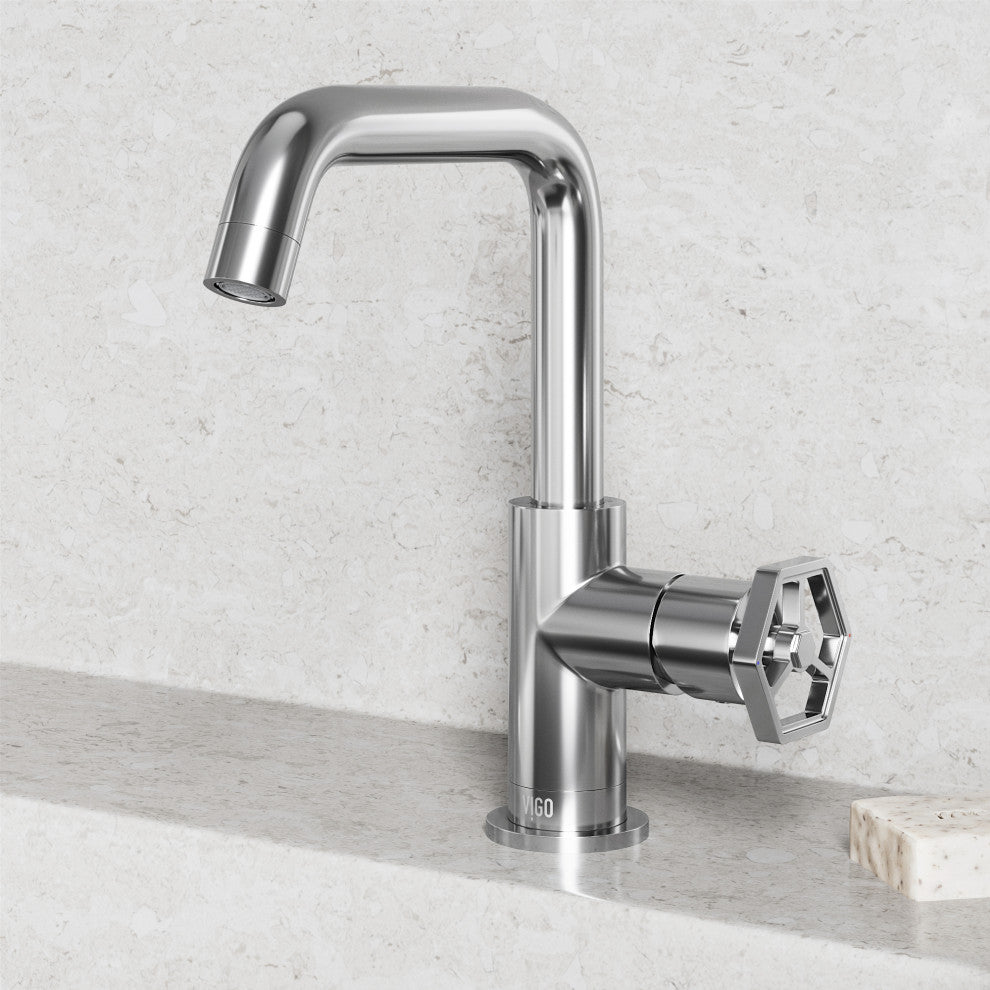 VIGO Ruxton 9" H Single Handle Single Hole Bathroom Faucet, Chrome, Without Extras