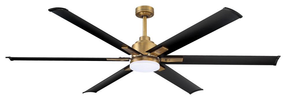 72 in. Large Integrated LED Indoor Brass Ceiling Fan with Light and Remote