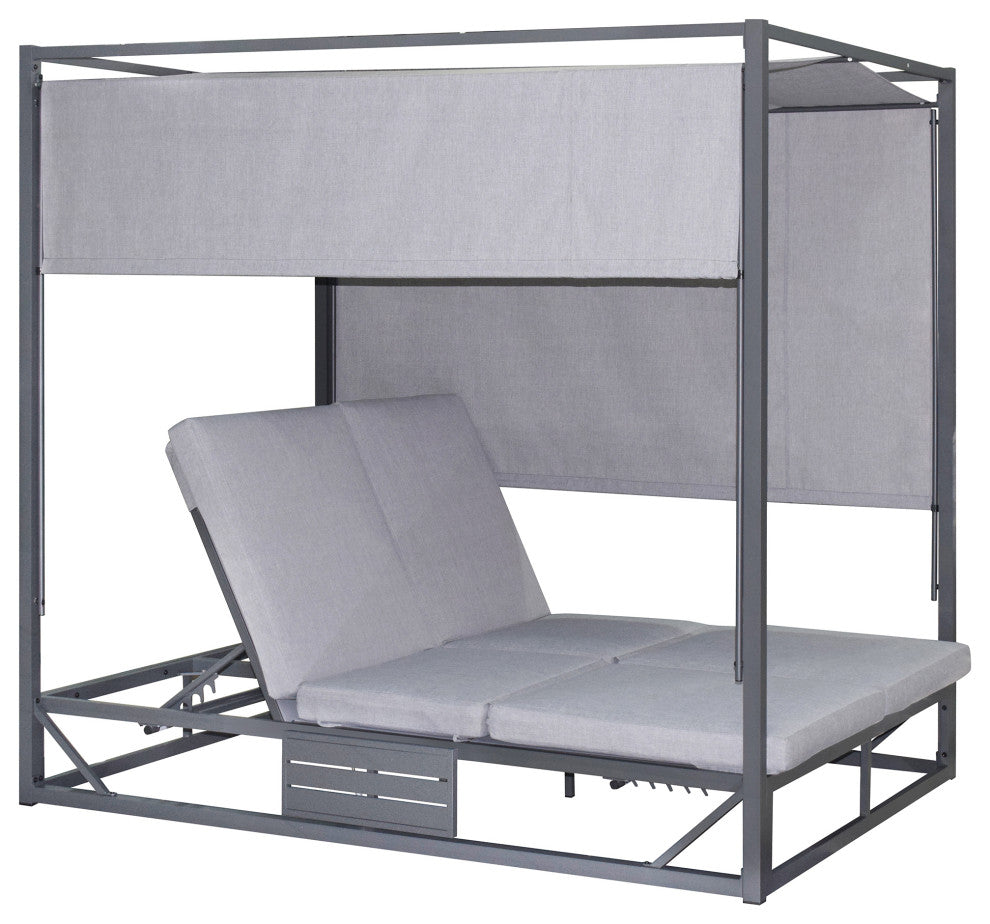 Outdoor Rectangular Patio Daybed, Gray