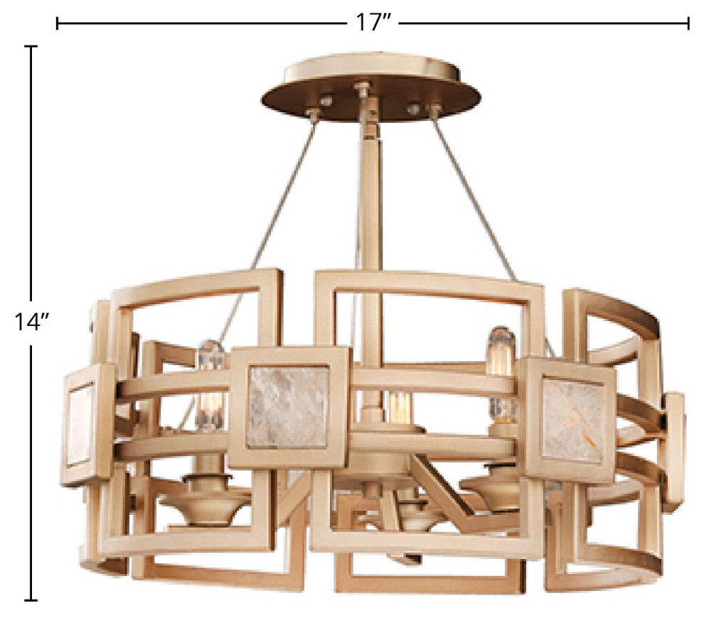 Metropolis 3 Light Semi Flush Mount