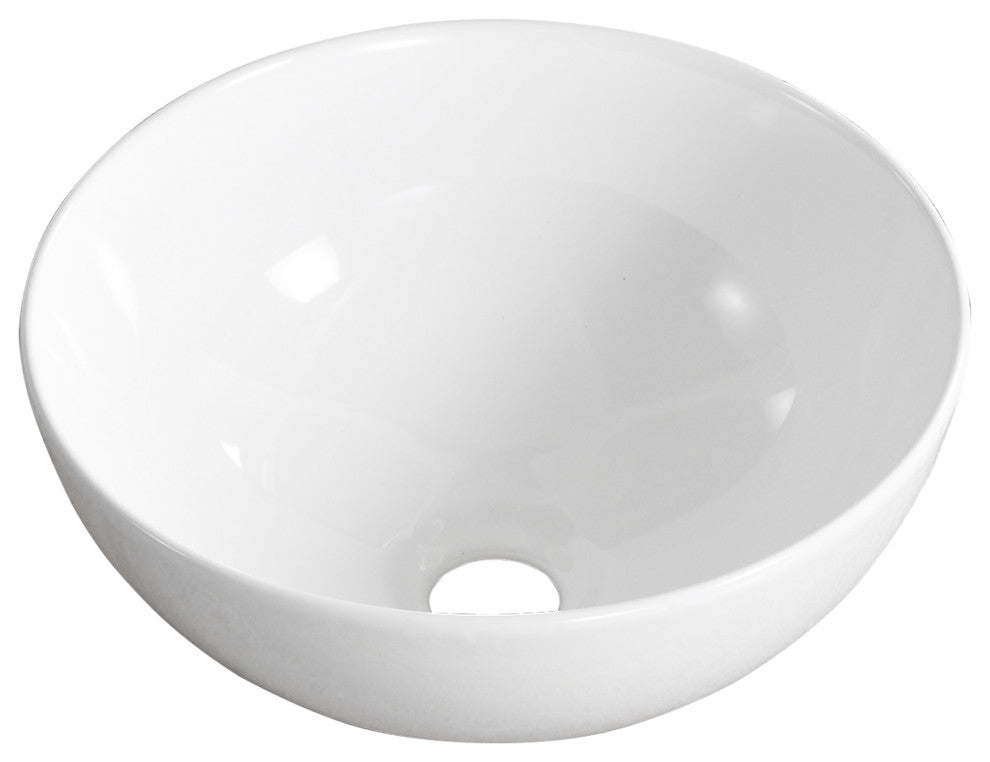 White Round Bowl Bathroom Vessel Modern Above Counter Porcelain Ceramic Sink
