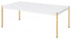 Benzara BM266460 Coffee Table With Metal Tube Legs, White and Gold