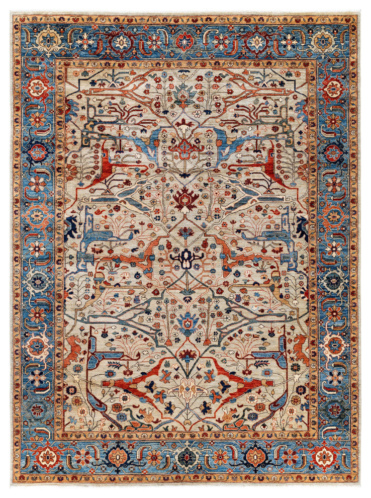 Serapi One-of-a-Kind Hand-Knotted Area Rug Ivory, 9'0" x 11'10"