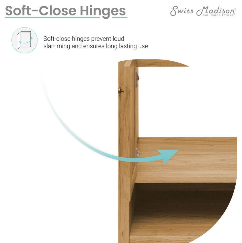 Chateau 36" Bathroom Vanity, Natural Oak