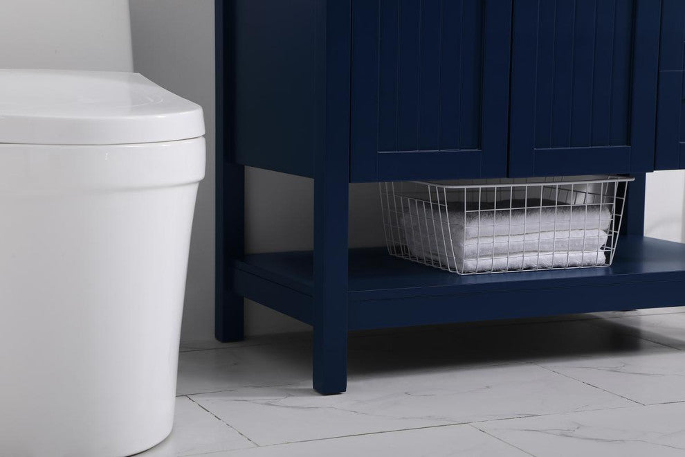 Blue 36" Vessel Sink Bathroom Vanity